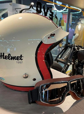 台湾evo复古机车头盔摩托车哈雷Vespa金吉拉姜戈踏板半盔小盔体