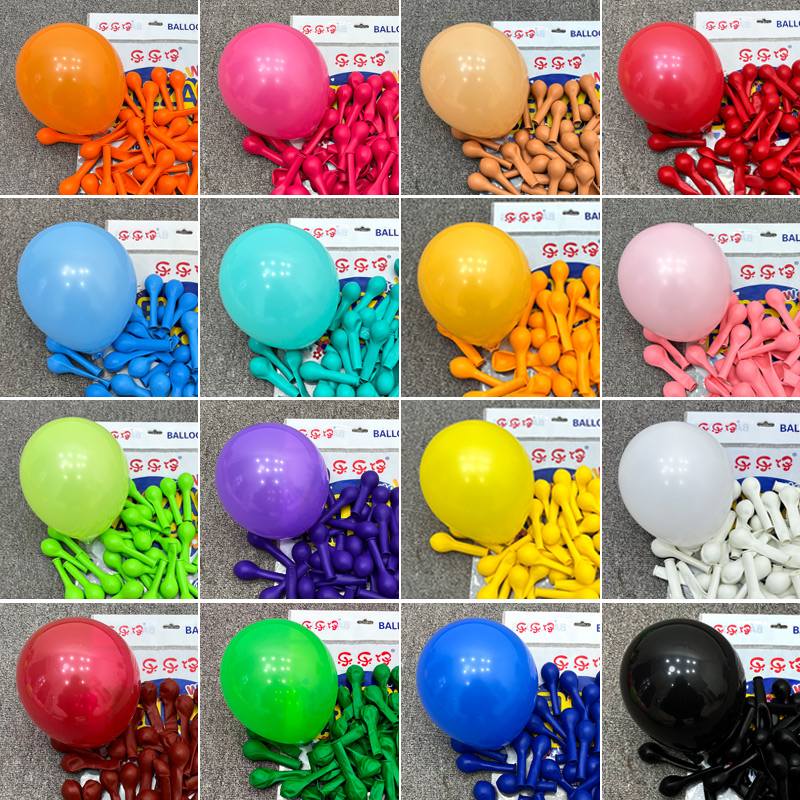 5寸马卡龙气球加厚圆形地爆球中球填充小球生日派对装饰场景布置
