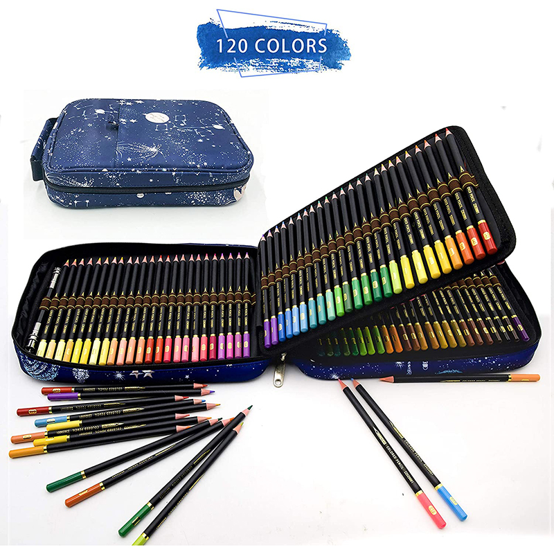 zzoneart彩色铅笔120色素描工具专业手绘画画油水溶性套装收纳盒