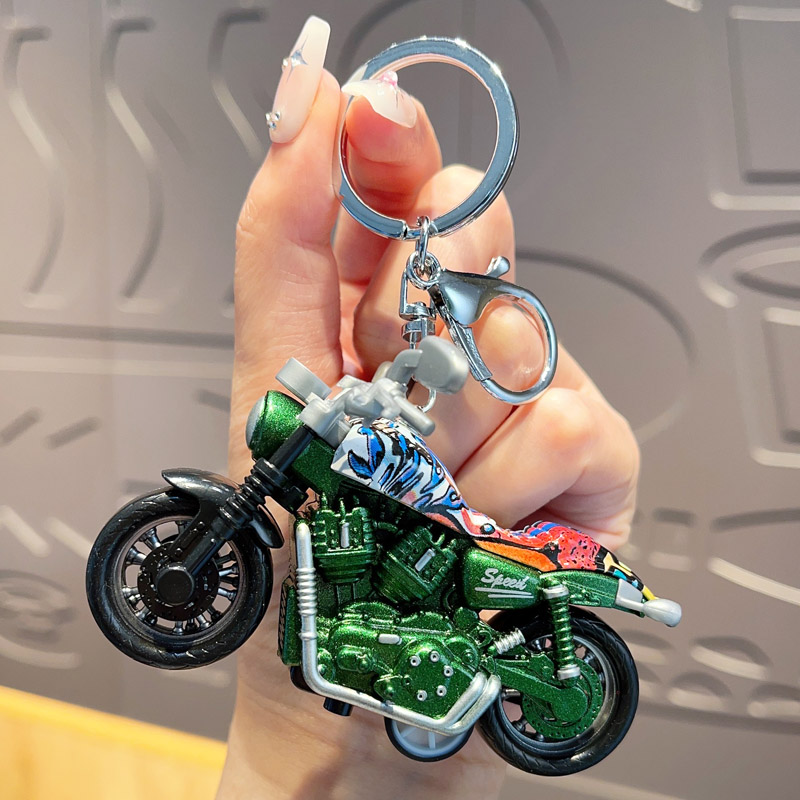 超逗熊可以跑的个性摩托车钥匙扣儿童书包创意钥匙链挂件小玩具
