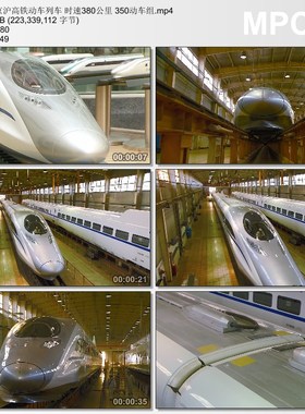 京沪高铁动车列车 时速380公里 350动车组 实拍视频素材