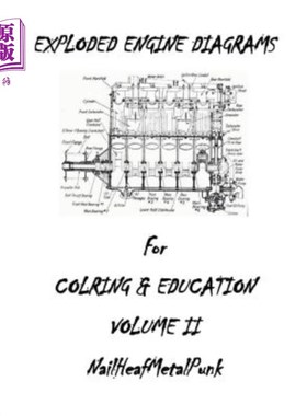 海外直订Engine Diagrams Exploded for Coloring and Education: Engine Diagrams Exploded fo 发动机图分解用于着色和教育