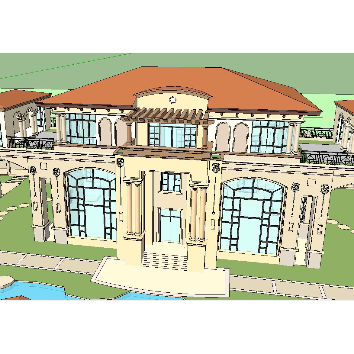 2层3层4层别墅设计图纸新农村设计自建房屋设计3D效果图设计