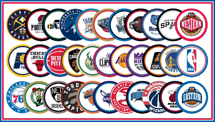 NBA周边现货 新赛季美职篮30支球队全套队标徽章胸章冰箱贴可定制