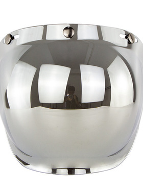摩托车头盔复古盔哈雷盔泡泡镜片三扣式头盔防风防强光镜片带支架