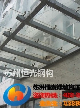 苏州透明防雨包邮遮阳棚原装屋顶阳台玻璃制作不锈钢护栏扶手搭建