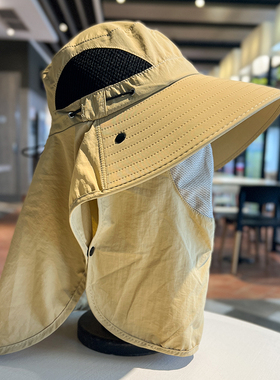 新款遮阳帽男女夏季防紫外线护脖防晒太阳帽户外遮脸登山帽渔夫帽