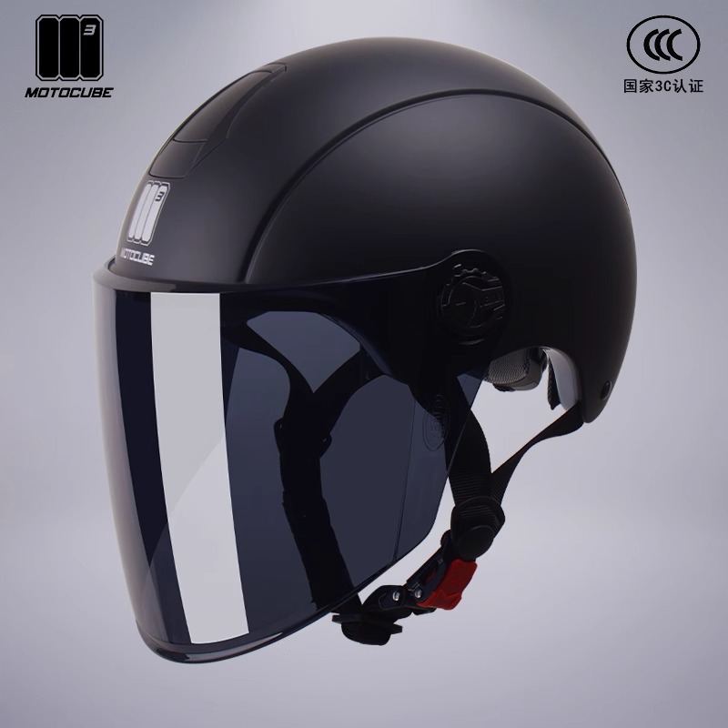 新3C认证摩托车电动车头盔女夏季防晒电瓶车半盔男士四季通用安全