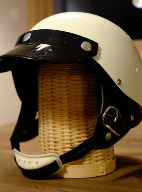 日本60s年代复古机车半盔Shorty瓢盔摩托车头盔夏季盔女