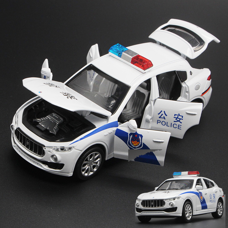 仿真玛莎拉蒂越野警车合金汽车模型声光回力开门功能儿童玩具警车