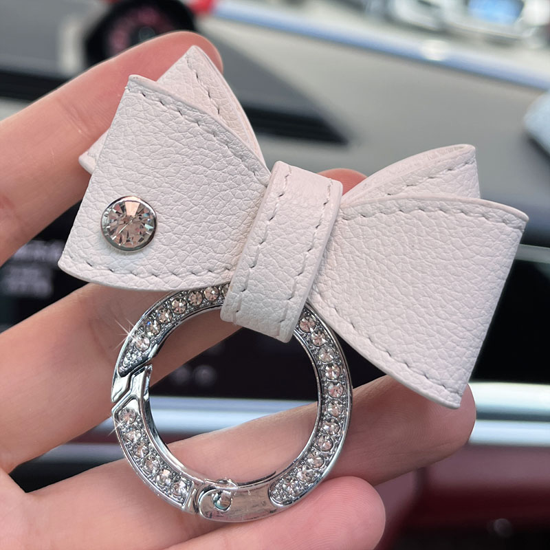 新款汽车钥匙扣挂件适用于奔驰保时捷镶钻可爱蝴蝶结钥匙圈链女