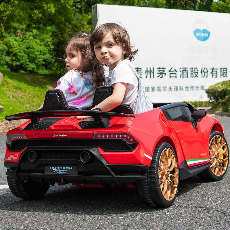 兰博基尼亲子儿童电动车双座遥控四轮玩具汽车可坐人宝宝网红跑车
