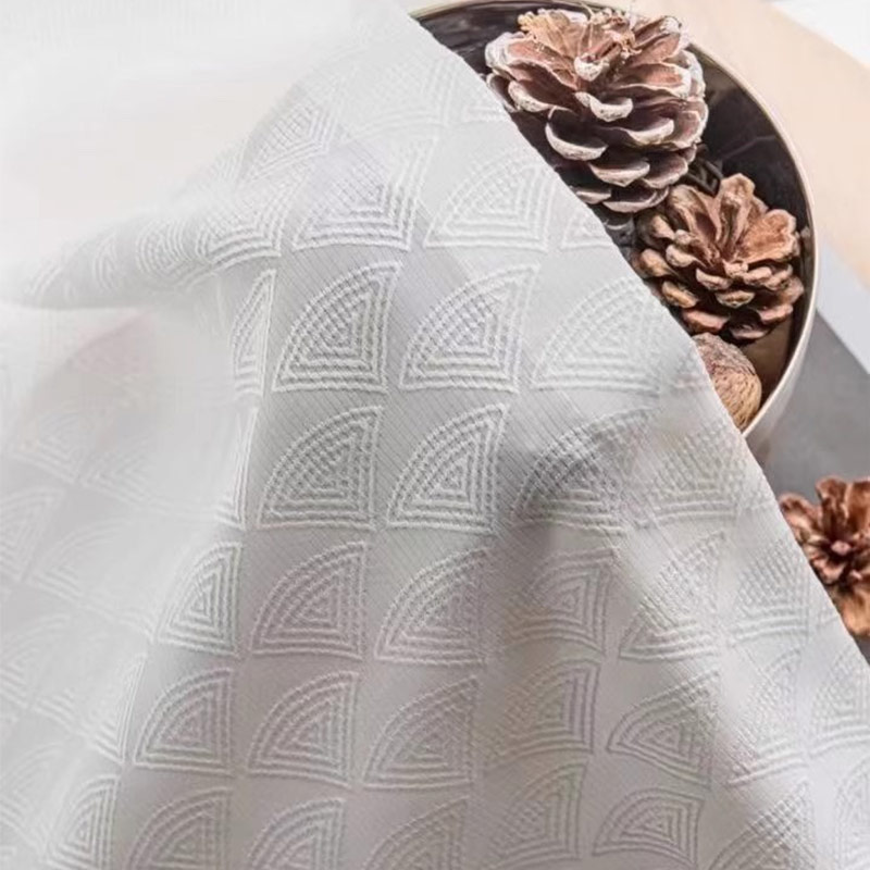 新款 提花浮雕纱帘 进口土耳其窗纱 现代简约宾馆酒店工程纱 软装