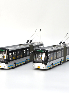 北京公交新品京华1:64 BJD-WG160B102/109路无轨铰接电车巴士模型