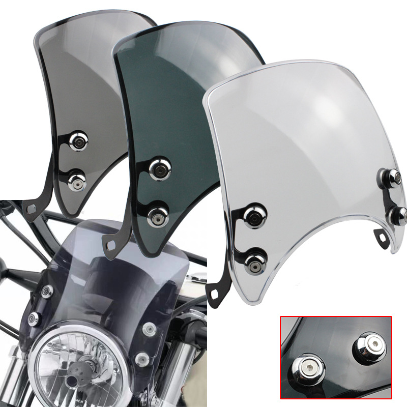 适用于摩托车哈雷太子CG125复古挡风玻璃 ABS塑料透明前挡风玻璃