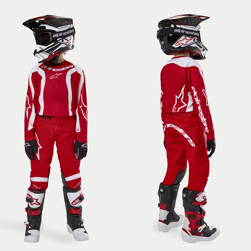 24款意大利a星儿童越野摩托车骑行服套装少年防护透气小码赛车服