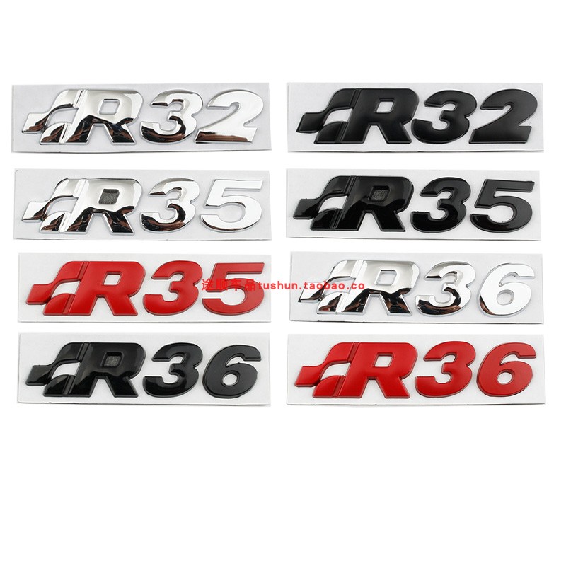 适用大众车标R32 R35 R36高尔夫速腾宝来改装中网标MK4字母车尾贴