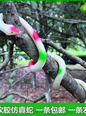 软胶仿真白蛇传青蛇大小号白色绿色儿童玩具涂鸦改色假蛇动物模型