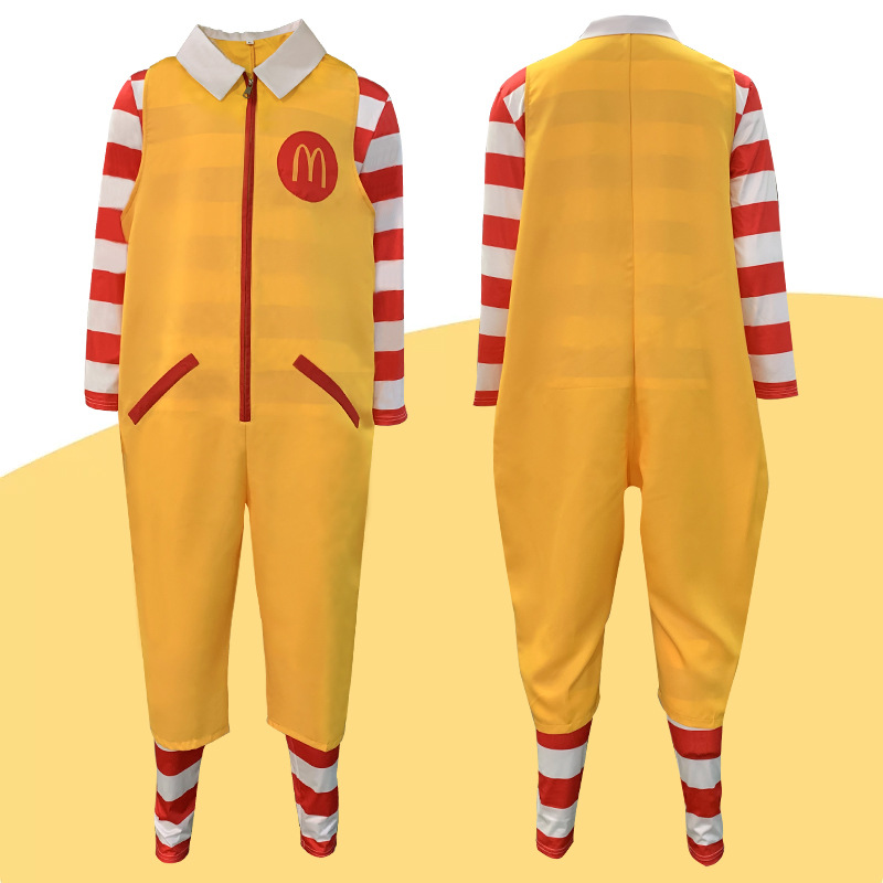 亚马逊热卖 McDonald连体衣cosplay服装麦当劳叔叔小丑服cos现货