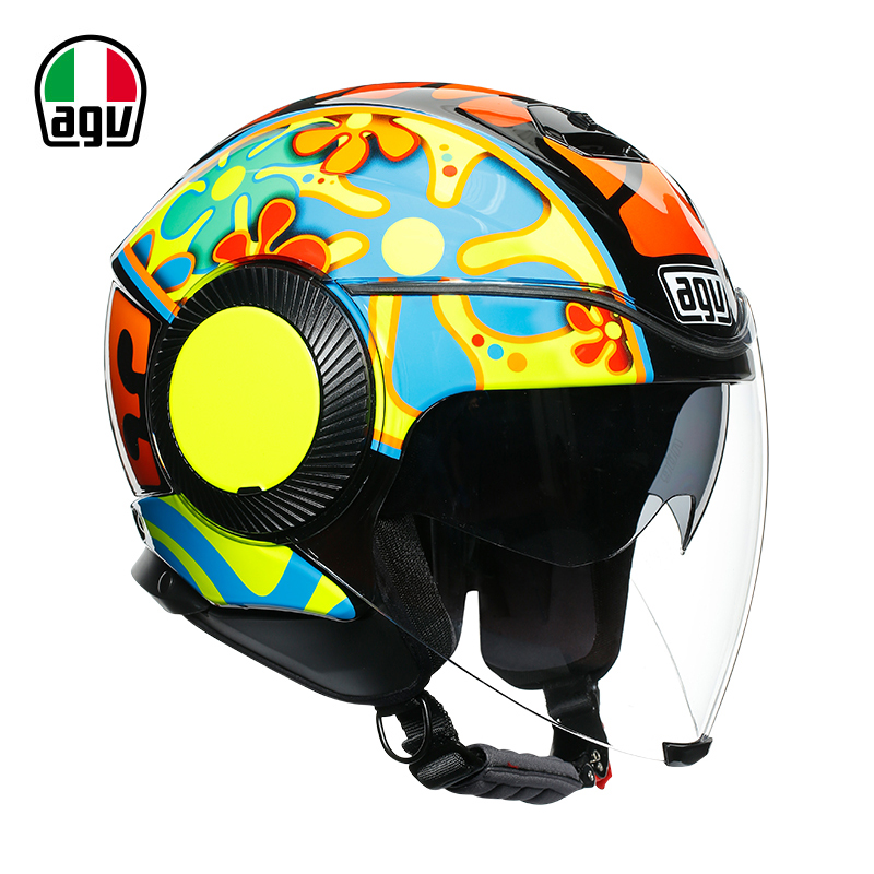 正品AGV ORBYT 摩托车头盔四季男女机车赛车四分之三双镜片半盔