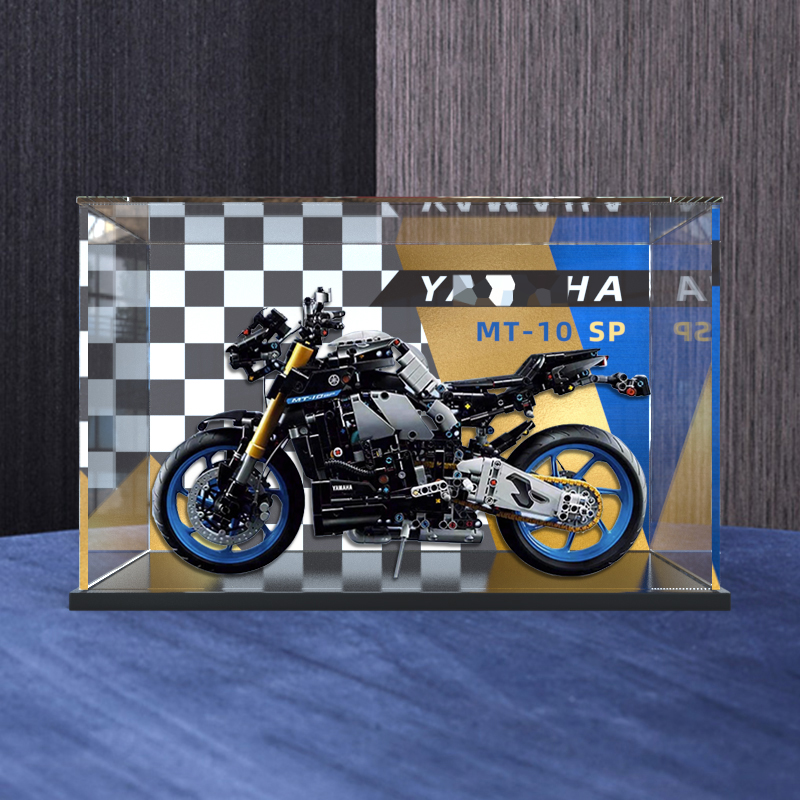亚克力防尘罩适用乐高42159雅马哈MT-10SP摩托车透明收纳盒展示盒