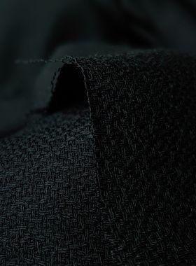 纯编织！黑色 意大利艺术品精纺羊毛100%羊毛 BISHU大牌尾货150宽
