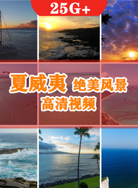 夏威夷实拍绝美风景国外欧洲美景航拍空境高清视频设计源文件素材