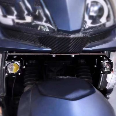 适用铃木UY125 改装不锈钢射灯支架踏板摩托车隐藏式射灯底座配件
