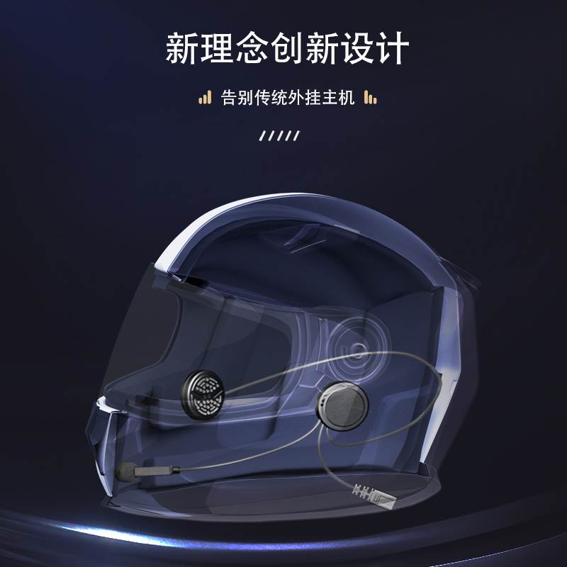 振朗m1s全盔摩托车头盔蓝牙耳机内置音响超薄安全帽揭面盔复古盔