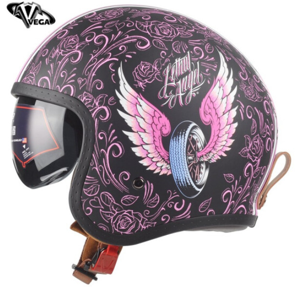美国VEGA进口哈雷复古摩托车头盔男女士个性3C覆式半盔四季通用