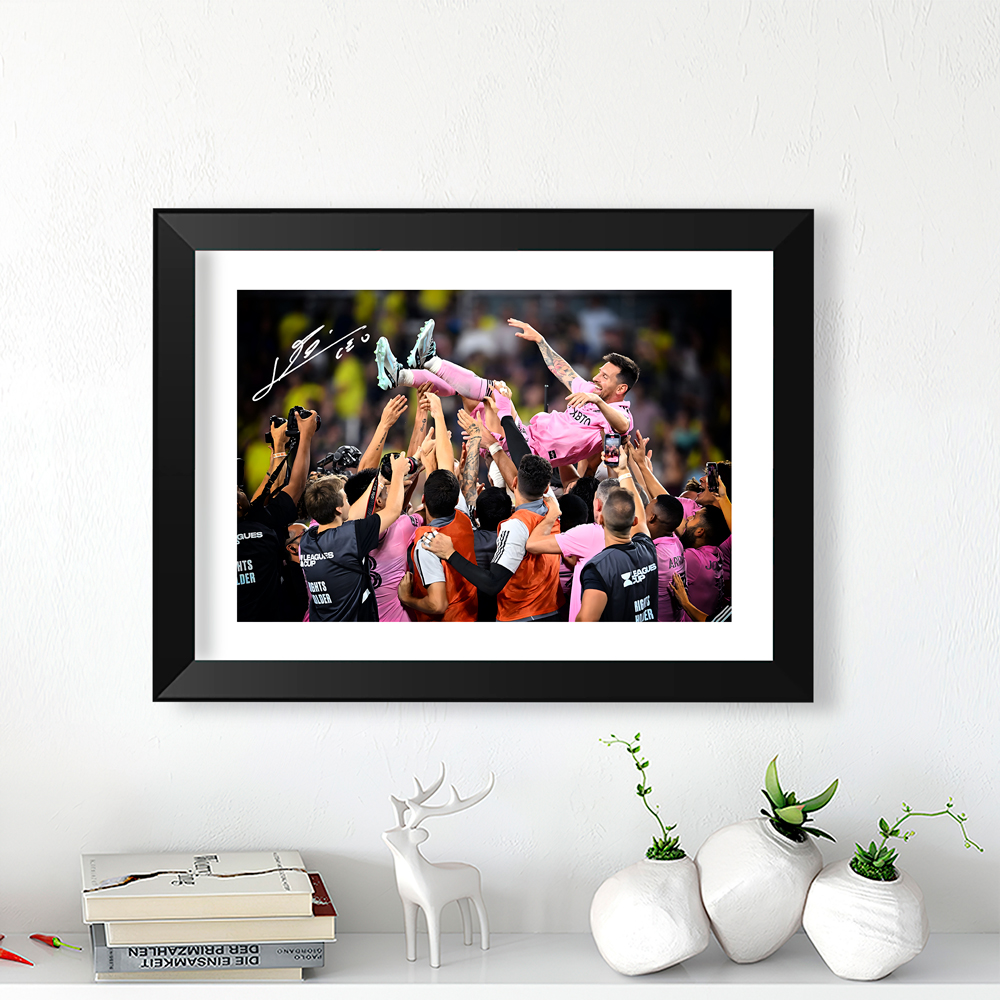 梅西迈阿密国际冠军纪念相框照片墙酒吧装饰壁画桌摆挂件摆件礼物