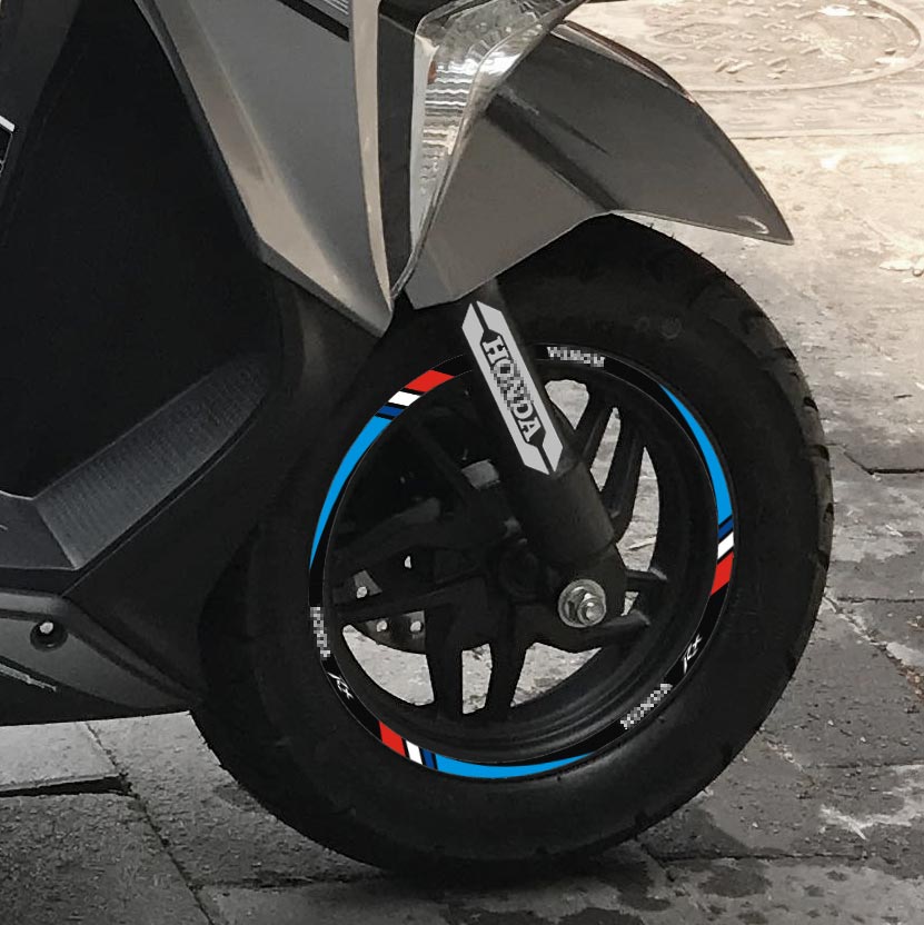 适用于新大洲本田裂行RX125踏板摩托车轮毂反光个性防水贴纸拉花