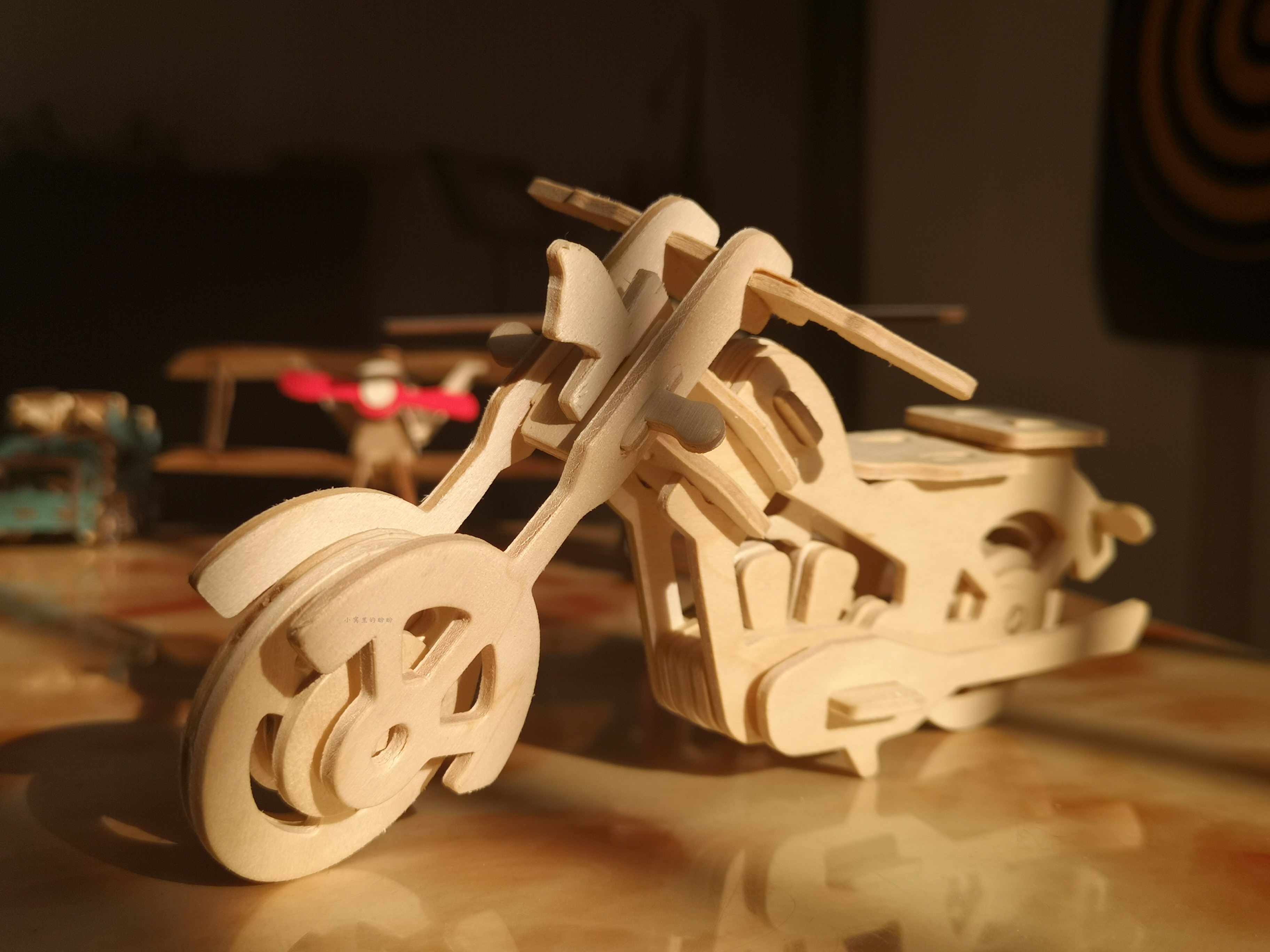 若态DIY手工制作3D立体木制拼装模型摩托汽车飞机坦克大炮海盗船