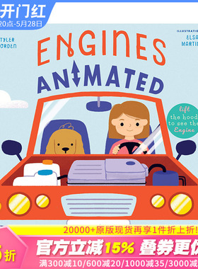 【现货】英文原版 动起来的引擎 Engines Animated 儿童英语互动绘本 学习不同类型的发动机工作原理 STEM早教   3-6岁 进口童书