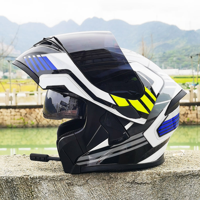 新款3C认证摩托车蓝牙揭面盔加大头围70特大号头盔机车安全帽复古