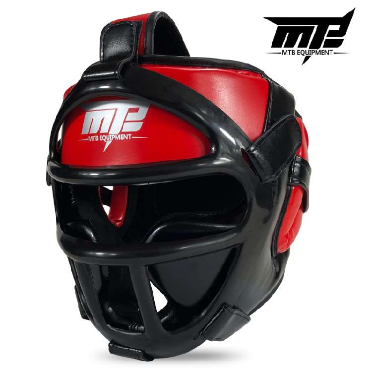 高档MTB全封闭拳击头盔 面罩护头护具成人搏击散打泰拳头套男训练