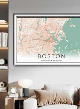 新款横版武汉城市深圳地图装饰画成都玄关波士顿客厅纽约悉尼挂画