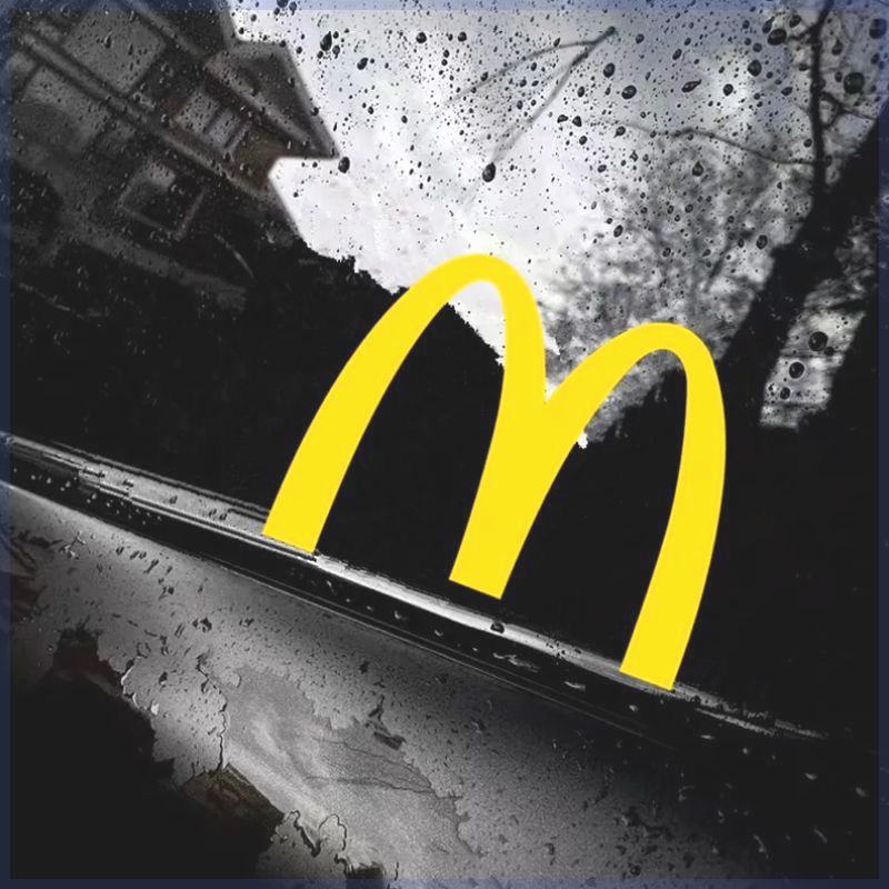 麦当劳车贴麦当劳品牌标志logo金拱门贴纸M创意汽车摩托车身玻璃