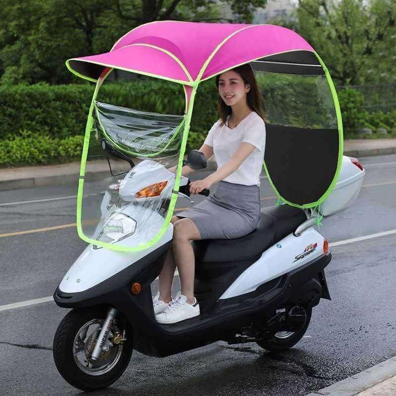 女装摩托车雨棚 通用电动电瓶车新款加厚夏季防雨防晒挡风罩雨伞
