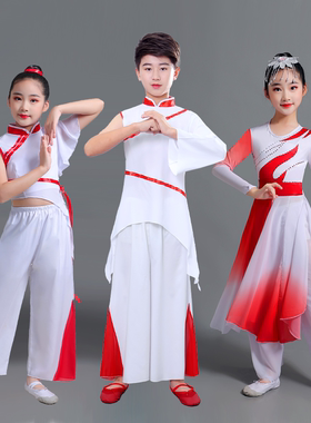 六一儿童大合唱万疆舞蹈演出服儿童长裙歌唱祖国开场舞中国风服装