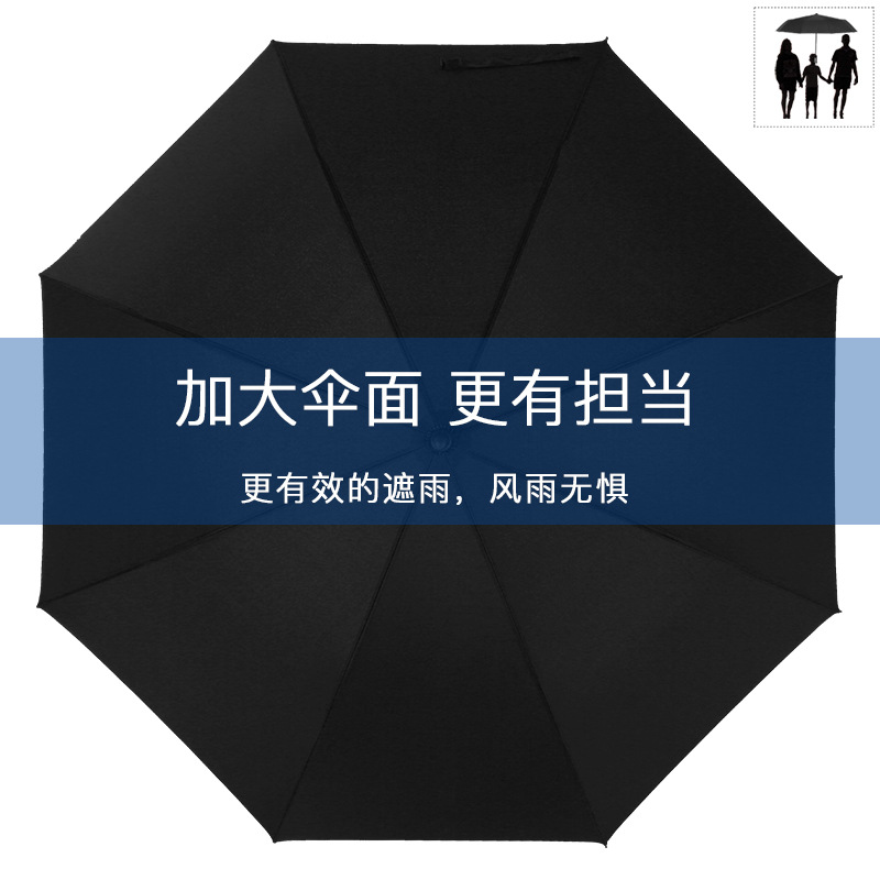 27寸雨伞长柄自动商务男士弯柄碳纤维抗风结实弯钩1.2米大黑伞