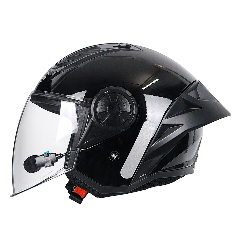 LS2摩托车头盔半盔电动车男女士大尾翼4分之三盔3C蓝牙夏季 OF616