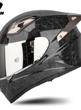 新款Soman碳纤维头盔摩托车男专业赛车大尾翼机车全盔女骑行四季
