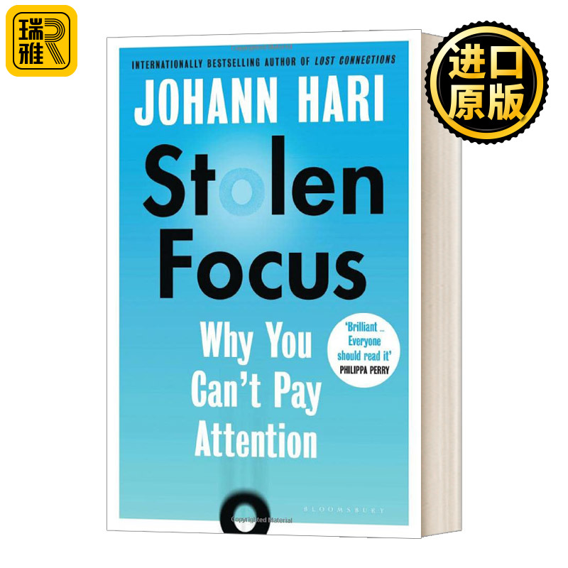 被偷走的注意力 英文原版 Stolen Focus Why You Can't Pay Attention 失联作者约翰 哈里新作 英文版Johann Hari进口英语原版书籍