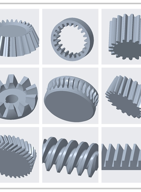Proe齿轮组模型全参数三维3D图纸creo齿轮库带建模步骤