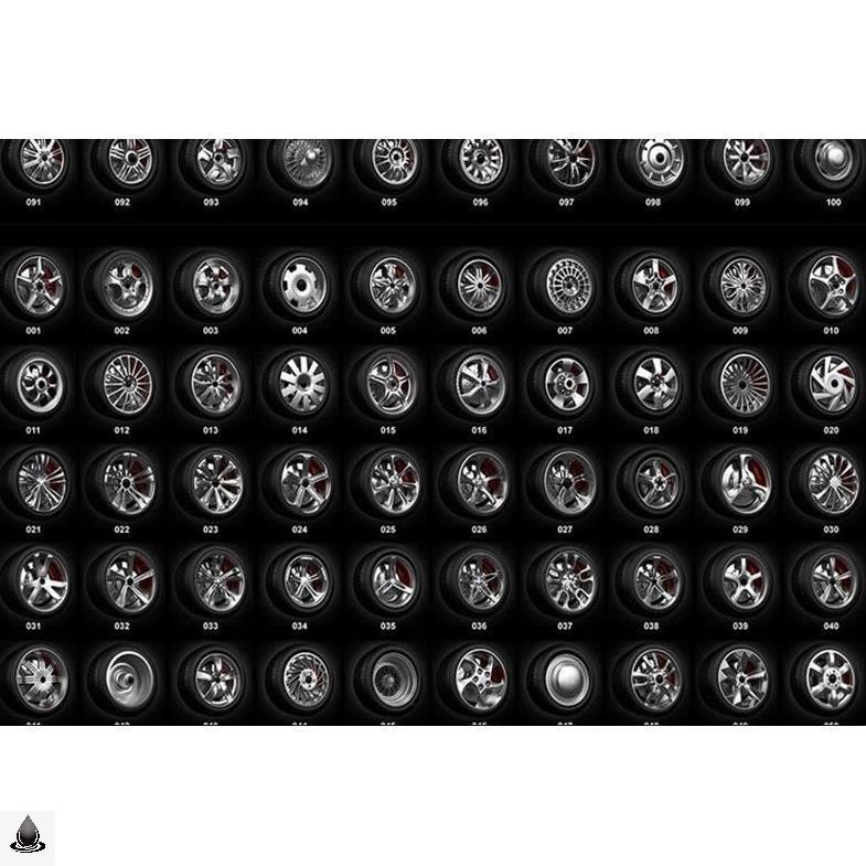 100个机动车摩托车轿车赛车汽车轮胎轮毂3D max模型三维设计素材