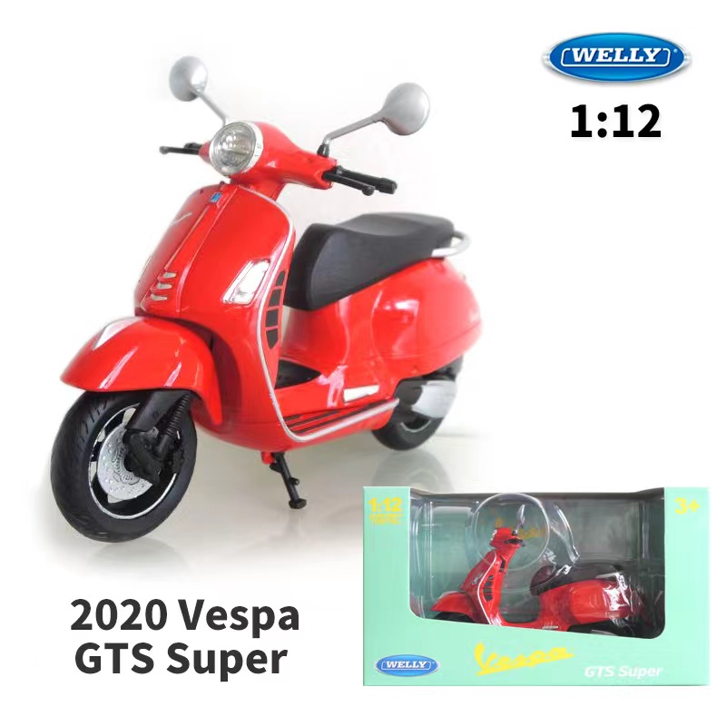 比亚乔1/12维斯帕GTS300模型仿真合金踏板车模Vespa 春天 冲刺150