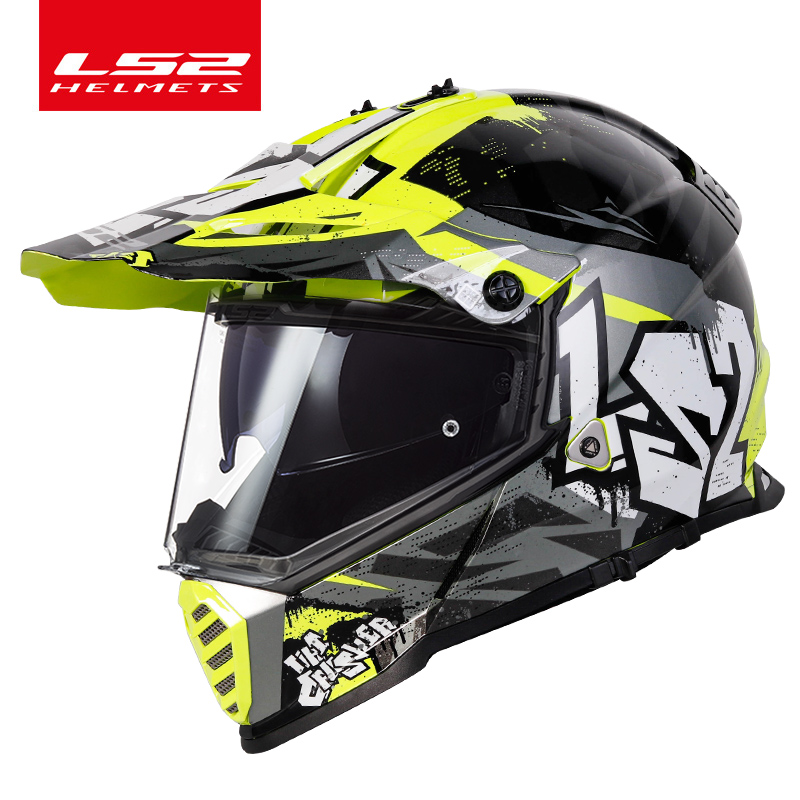 高档LS2越野拉力盔全盔摩托车头盔男女四季机车双镜片3C认证MX436