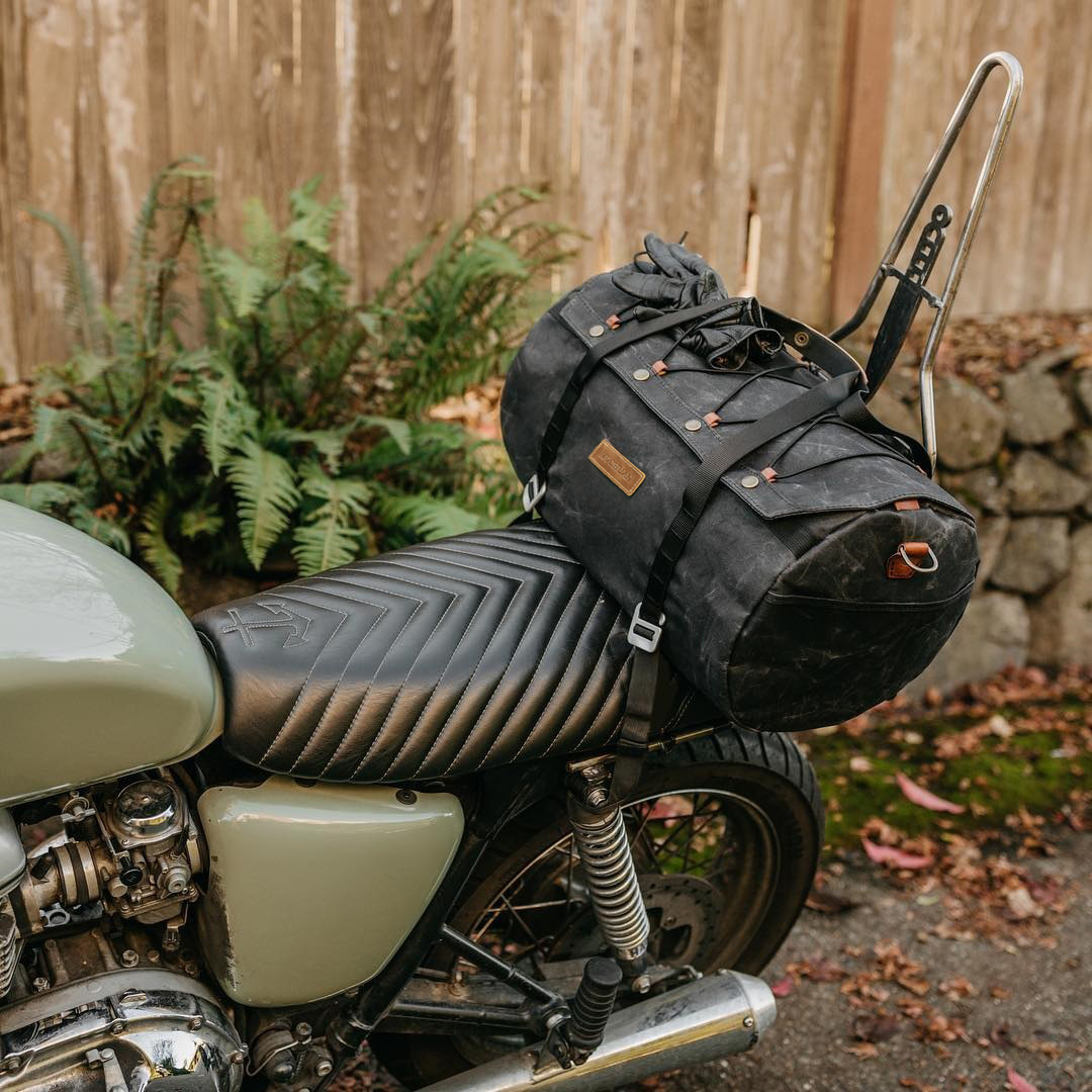 VZVA经典复古美式便携旅行包圆筒蜡染帆布挎包摩托车旅行包健身包