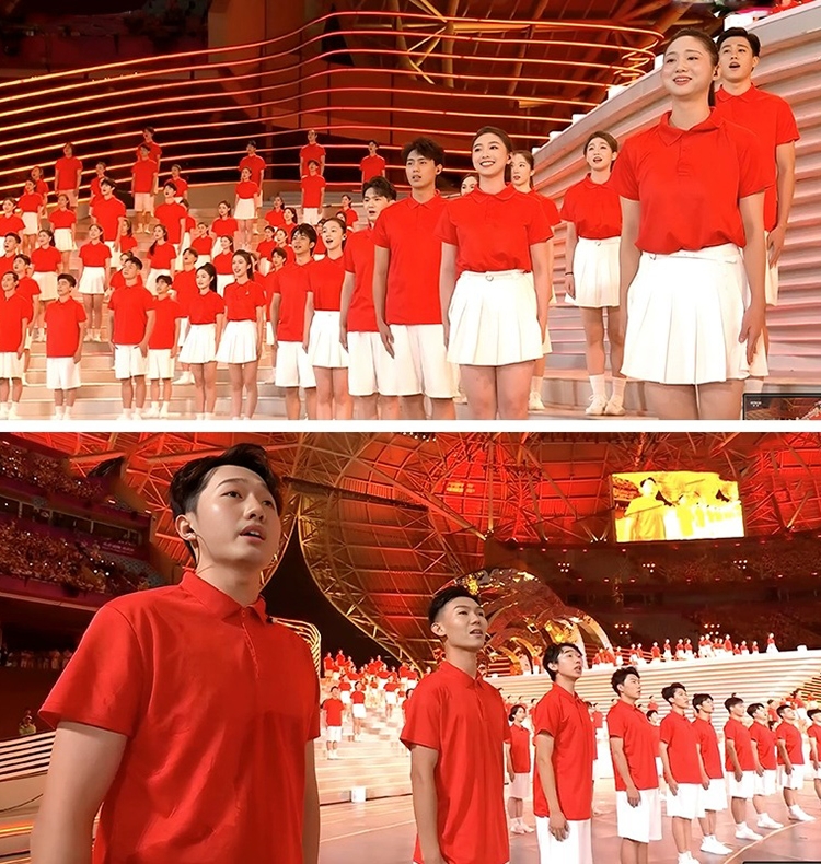学生团体大合唱诗歌朗诵歌唱祖国表演服运动会开幕式啦啦操演出服